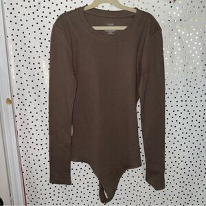 Nuuds Brown Long Sleeve Bodysuit